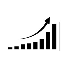 business graph with arrow vector design