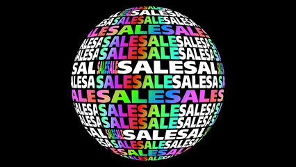 Sale banner with modern typography on 3d shape. Promotion sale banner. Promotion sale background. Sale banner with colorful text on 3d shape. Loop video.