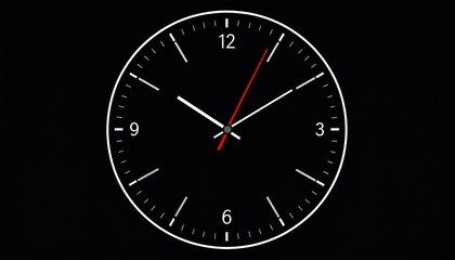 Elegant minimalist clock face design on a black background creating timeless feel