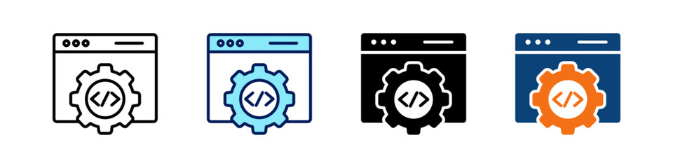 Web Development All In One Icon Multi Styles Vector Set