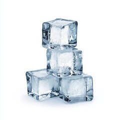Ice cubes, white isolate background