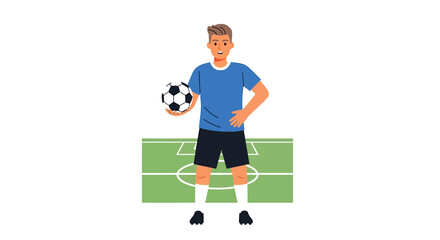 Fototapeta premium Soccer player with ball illustration for sports and fitness
