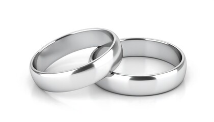 Elegant pair of silver wedding bands symbolizing commitment and eternal love