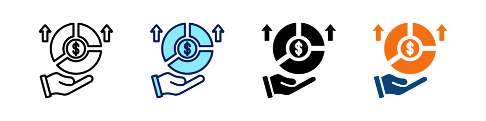 Stock Dividends All In One Icon Multi Styles Vector Set