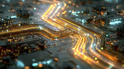 Obraz premium City circuitry at night