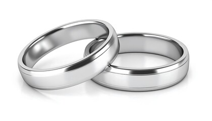 Elegant Two Silver Wedding Bands Intertwined Symbolizing Eternal Love and Commitment