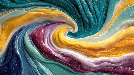 Abstract art flows, mixes colors. Fluid design, swirling motion, vibrant hues. Great for background, web design, marketing material.