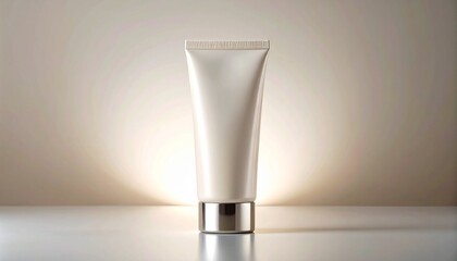 Minimalist Product Mockup Featuring a Clean Cream Jar Packaging with Elegant Design and Studio Lighting on Neutral Background for Skincare and Beauty Marketing
