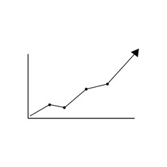 business graph with arrow vector design