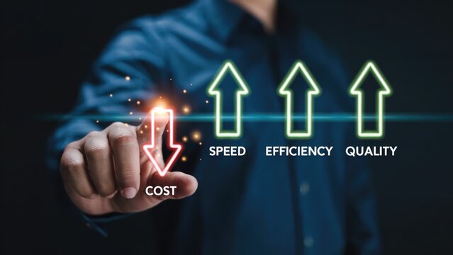 Businessman reduces cost while boosting speed efficiency and quality with digital interface