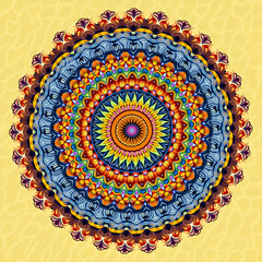 Vibrant Textured Mandala
