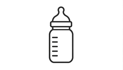 Simple line drawing of a baby bottle with measurements (1)