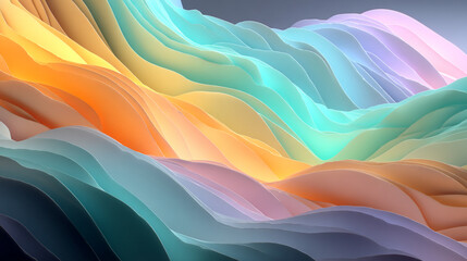 Abstract waves ripple in soft colors. Serene backdrop, graphic, design element, marketing material, web design, digital art, print.
