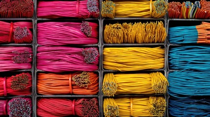 Colorful wires in organized trays