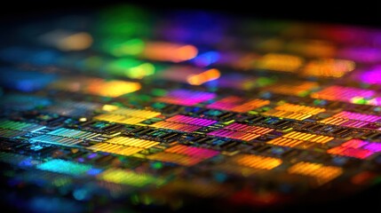 Fototapeta premium Colorful circuit board close-up