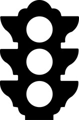 Black Traffic light icon isolated on white background. Vector Illustration Traffic lights icon set. Traffic light in glyph. Filled semaphore symbol. Traffic lights collection in glyph.