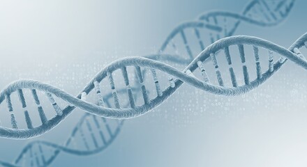 Dna Helix Structure in Soft Blue on Gradient Background for Medical Concepts