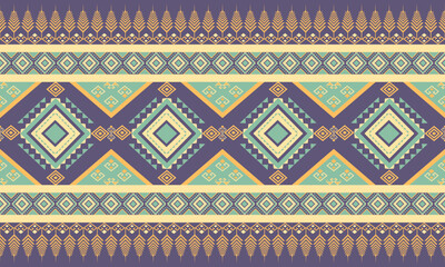 Geometric seamless pattern yellow and purple background, design for carpet,curtain,clothing,fabric,wrapping paper,tiles,textiles,batik,texture and wallpaper.Vector background.