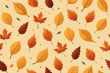 Autumn leaves pattern with warm fall colors