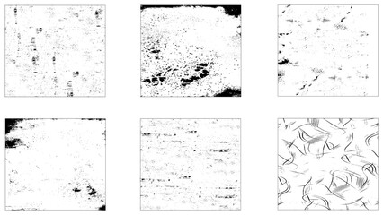 Grunge overlay textures with dust grain isolated on white background. Vintage grunge background with dirty edges and scratches.