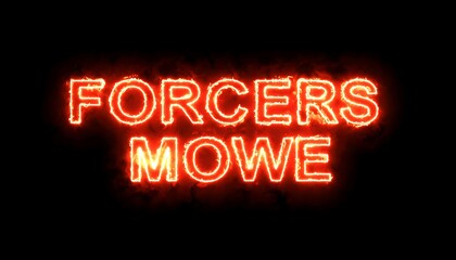 Fiery, stylized text on black background