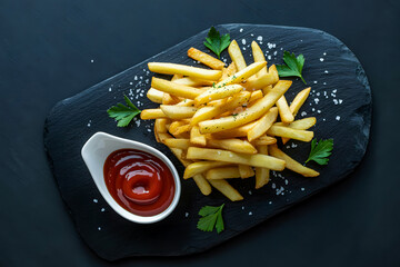 french fries with ketchup
