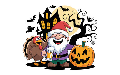 Thanksgiving vector design, vector illustration, Thanksgiving design, silhouette style.
