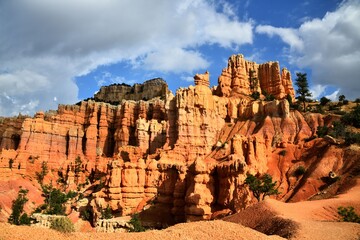 Scenic view of Fairyland Loop Trail in Bryce Canyon National Park under a clear blue sky