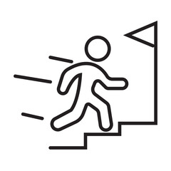 Outline icon of personal growth journey with editable stroke, symbolizing self-improvement and motivation.