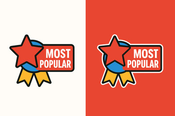 Most Popular Badge Vector Illustration