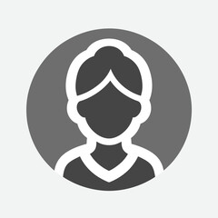 Female Avatar Icon in Circle Silhouette
