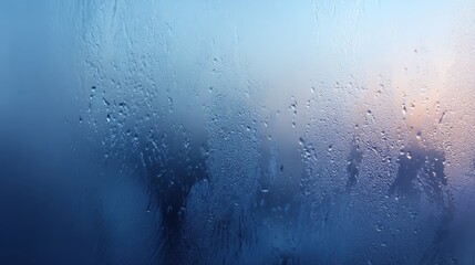 Obraz premium Translucent frosted glass in cool arctic blue, faint condensation droplets, minimalist design for packaging concepts or sleek backgrounds.