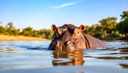 Hippopotamus in a river (1)