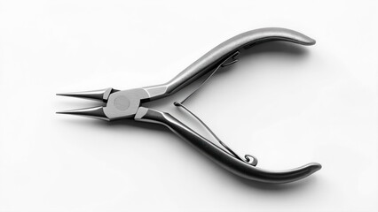 Metal round-nose pliers for detailed craftwork and jewelry making on a clean white background
