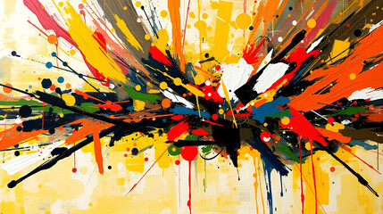 an artwork with expressive brushstrokes that seem to burst from the canvas with energy