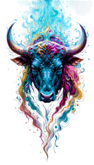 Celestial Taurus: An Abstract Dream in Ink