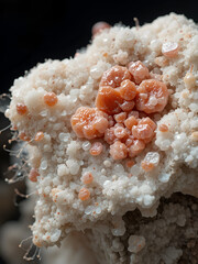 Close-up of Realgar mineral on white.