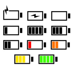 set of vector battery icons design