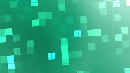 Desertcore Aqua Mint Blend Abstract background featuring a grid pattern with varying shades of green and scattered squares for design