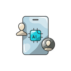 Digital Twin Icon, Virtual Avatar Simulation Minimalist.