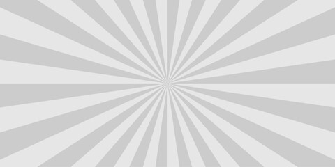 Minimal sunrise radiate striped wave geometric circus light white and grey sun rays sunburst pattern background. Sunburst background vector illustration pattern beam rays.	
