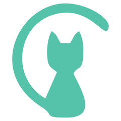 cat logo long tail