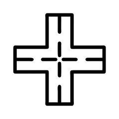 Fototapeta premium Black silhouette of a red cross symbol medical icon with transparency representing healthcare