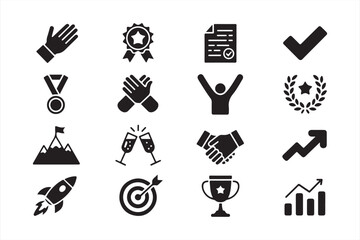 Fototapeta premium Achievement, Progress, and Reward Icon Set for Professional Use