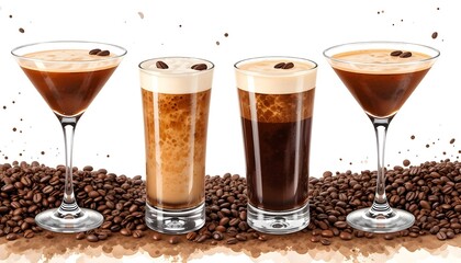 A glass of iced coffee with chocolate and cream in a cafe setting