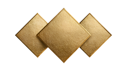 Three Gold Diamond Shapes Luxury Design Background