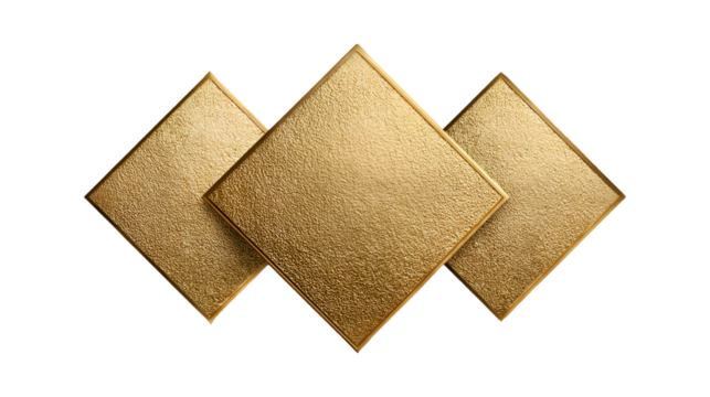 Three Gold Diamond Shapes Luxury Design Background