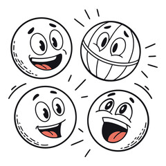 Playful Hand-Drawn Emoji Vector Set with Fun Faces


