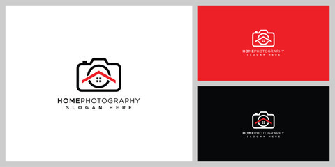 camera home logo vector design template