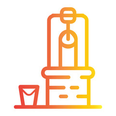 Gardening Tools and Pot On Line Gradient Style